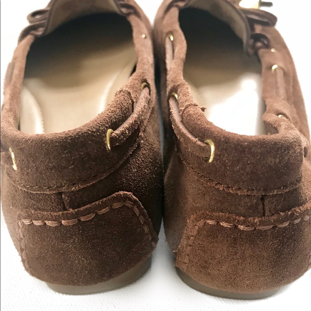 Micheal Kors Brown suede loafers w/ MK charms 7.5 - Picture 3 of 4